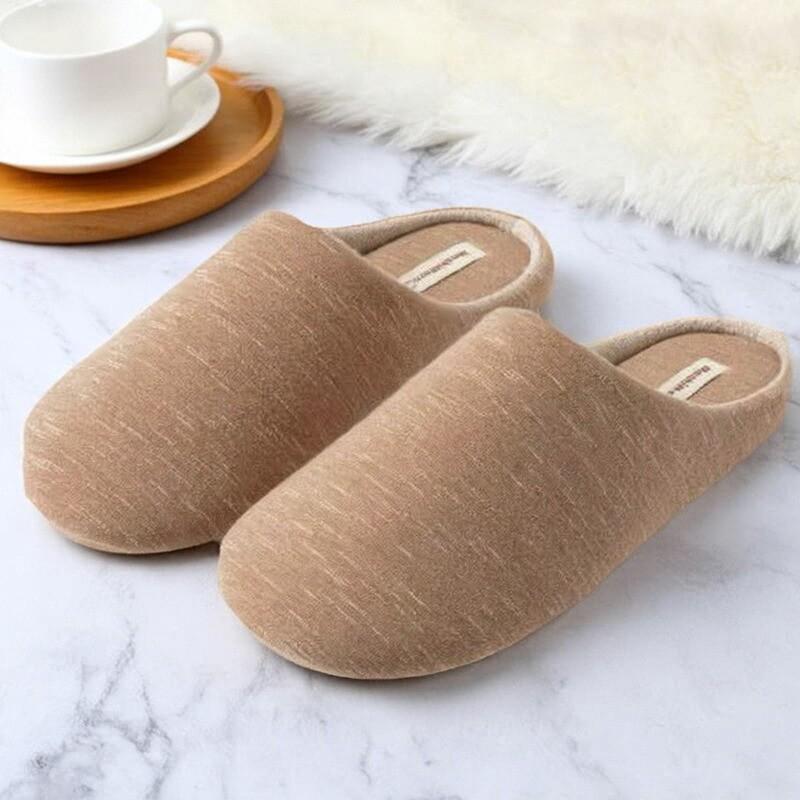 2025 Japanese-Style Silent Velvet-Lined Cotton Slippers for Men & Women: Non-Slip, Soft Sole, Ideal for Wood Floors