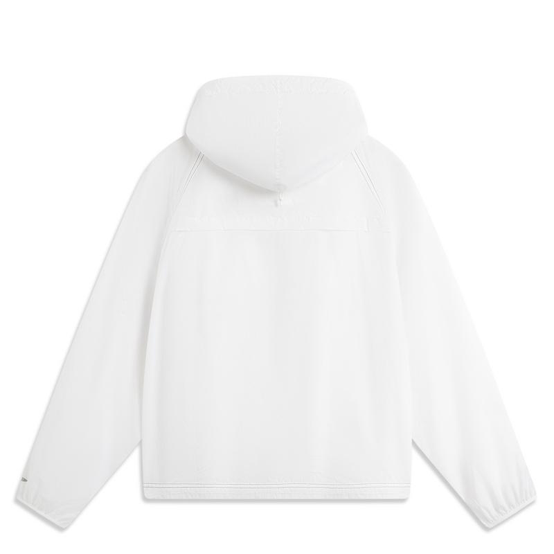 Li Ning CF Outdoor Series Lightweight Breathable Water-Resistant UPF 55+ Packable Sun Protection Jacket Women Jackets White AFDV378-3