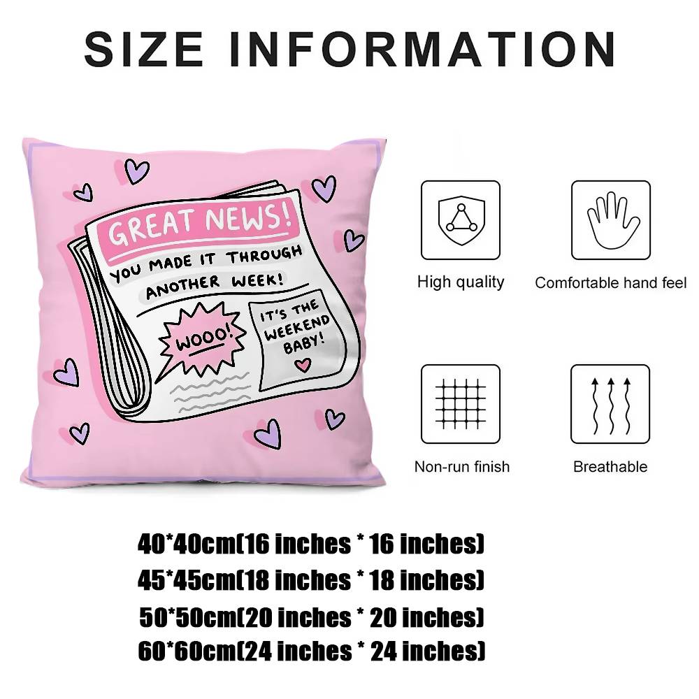 Autism Acceptanc Creative Slogan Pillow Case Cushion Cover Soft Throw Pillow Case For Car Sofa Pillowcase Polyester With Zipper