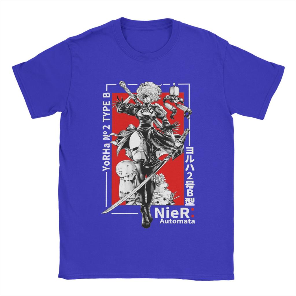 Nier Automatas Men's T Shirt  Creative Tees Short Sleeve Crew Neck T-Shirts Pure Cotton Printed Tops
