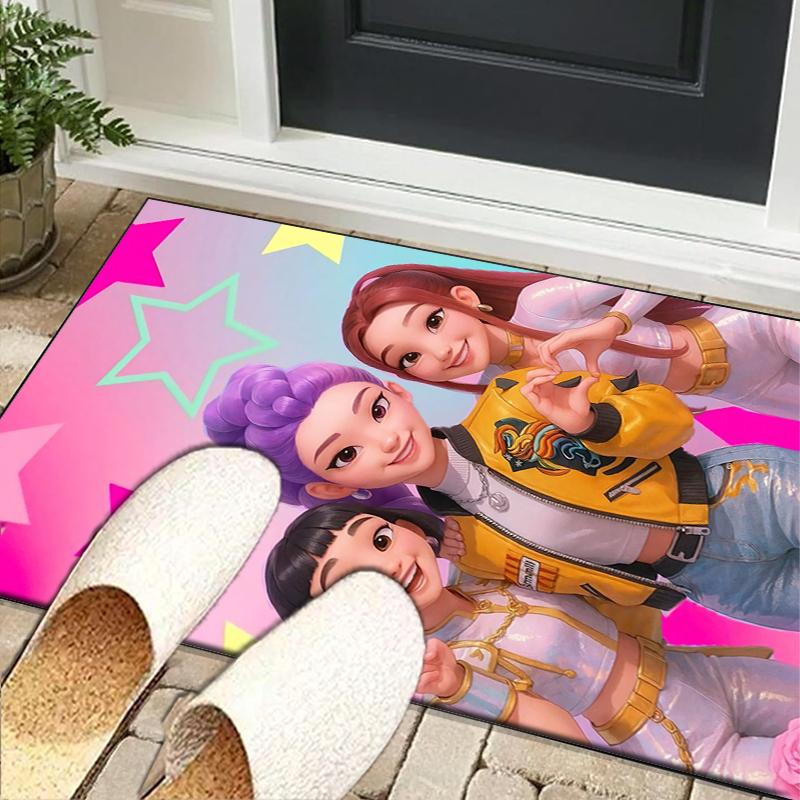 Superhero kpop Friends Adventure Office Rug Chair Mat, Game Carpet, Suitable for Front Door, Bedroom, Living Room, Desk, Holiday Gift