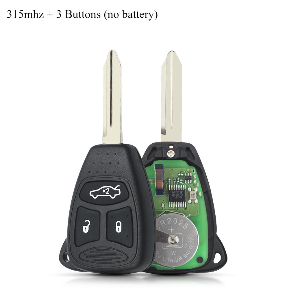 

2/3/4 кнопковий дистанційний автомобільний ключ для Dodge Chrysler Jeep Dakota Durango Charger 300 Aspen Grand Cherokee 315/433mhz KOBDT04A (немає акумулятора) 315mhz + 3 Buttons