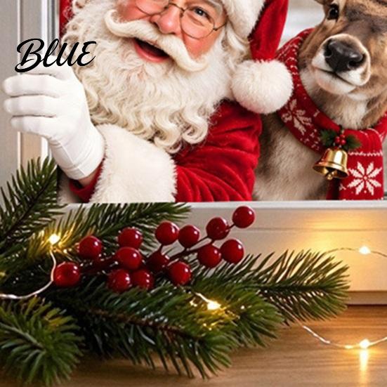 Winter Wonderland Decals Santa Claus Snowman and Elk Static Glass Stickers Christmas Window Cling Snow Scene Decor Removable PVC for Holiday