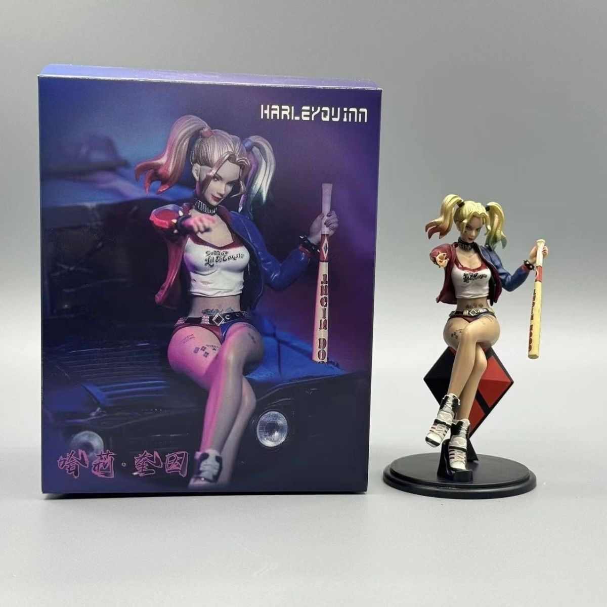 

Harley Quinn Anti-Hero Anime Figure Sitting Pose Collectible Model Action Figures Anime Merchandise PVC Model Toy Surprise Gifts