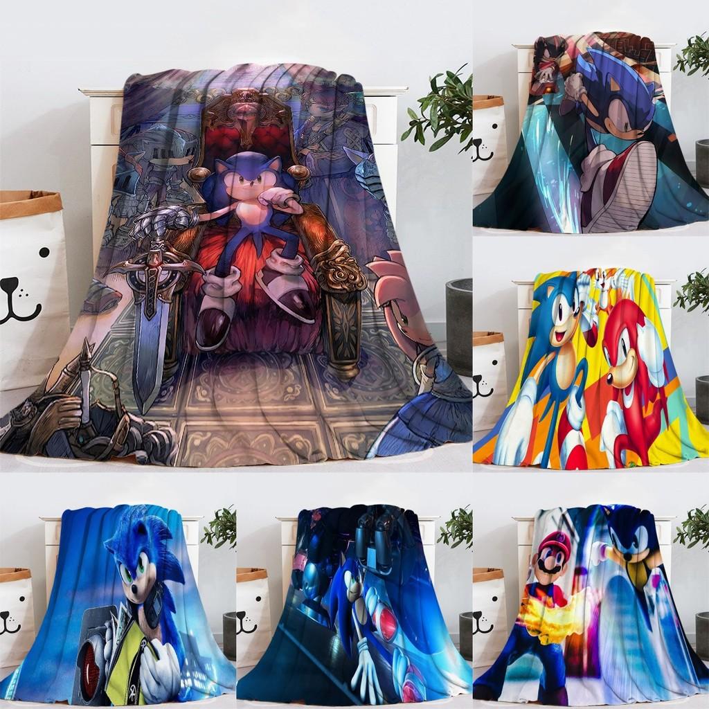 Blanket Sonic Flannel Hedgehog Cartoon Sofa Bed Throw Rug Warm Winter Gift Kids