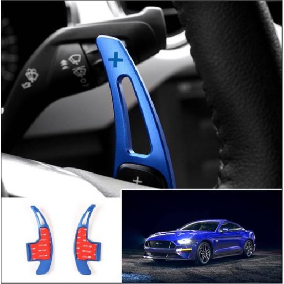 1 Pair Steering Wheel Shift Paddle Shifter trim for Ford Mustang 2015- Blue