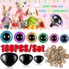 180 Stück/Set Große Sicherheitsaugen und Nasen Farbe Kunststoff Bastelpuppenaugen DIY Puppen Bärenbasteln Kuscheltiere Amigurumi 10-20mm