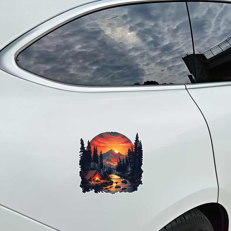 Mountains and Rivers Nature Views Car Sticker Vinyl Decal Waterproof Rear Window Motorcycle Camper Bumper Truck Laptop Decoration SH1221