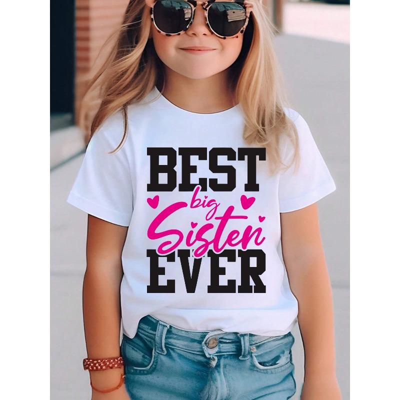 European sizes Summer Fashion Girls Short Sleeve T Shirt Letter Print Casual Versatile Top Girls Clothing Kids Clothing