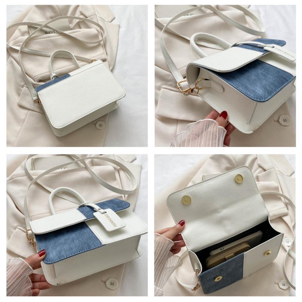 Small Square Bag with Niche Design Splicing and Contrasting Colors, Women's Daily Wear with Crossbody Bags and Fashionable Single Shoulder Bags