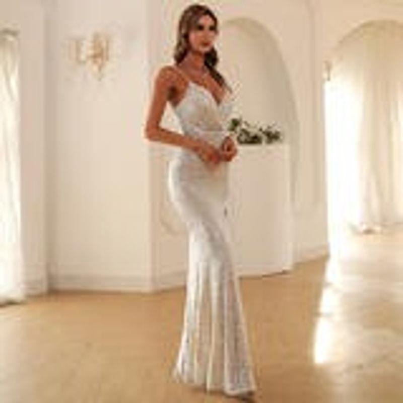 Sequin Suspender Dress for Women, New Style, Elegant Host Banquet Evening Gown, Long Style, Suitable for Weddings and Birthday Gifts