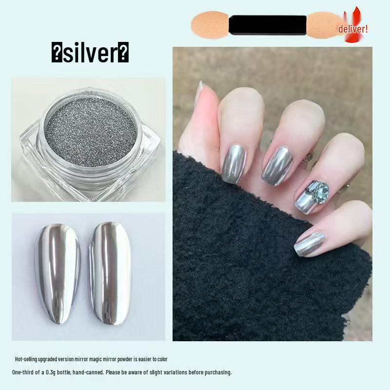 Metallic Fairy Magic Mirror Nail Art Powder - Gold & Silver Highlighter