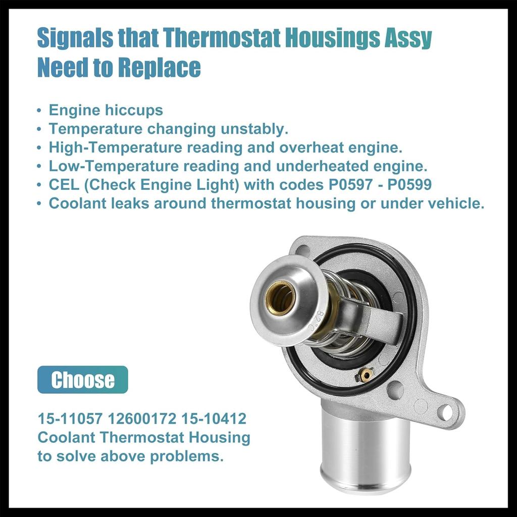 Engine Coolant Thermostat Housing Water Inlet Assembly 15-11057 12600172 15-10412 for Chevy Silverado Suburban Tahoe for Cadillac Escalade for GMC