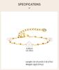 Pearl With Zirconia Beaded Bracelets for Women, Link Chain Bracelet,18k Gold Plated Stack Adjustable Jewelry