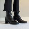 Retro Silent Thick Heel Elastic Temperament Thin Boots Women's 2025 Autumn and Winter New Small Soft Sole High Heel Short Boots
