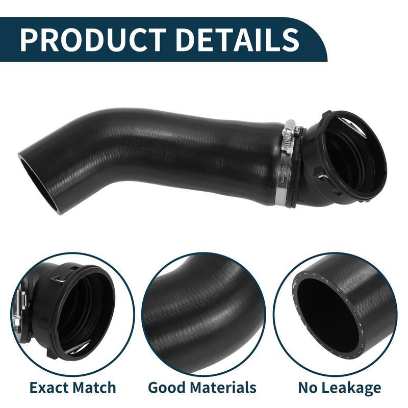 X Autohaux Radiator Hose Heater Hose for BMW X3 E83 2.0d 2004-2007 No.11613450222 Rubber Intercooler Upper Hose Black 1 Pc