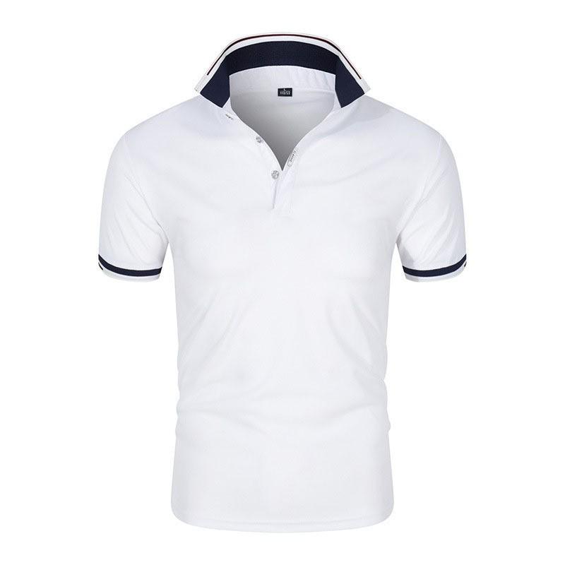 

Men s Solid Color Short-Sleeve Polo Shirt with Turn-Down Collar for Sports and Casual Wear XXXXL белый