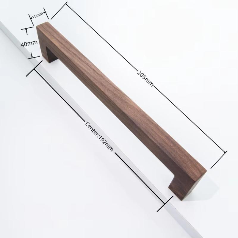 Maniglia Quadrata in Noce per Armadio Minimalismo Nordico Maniglie in Legno Massello per Armadio e Cassetti Maniglie per Mobili da Cucina