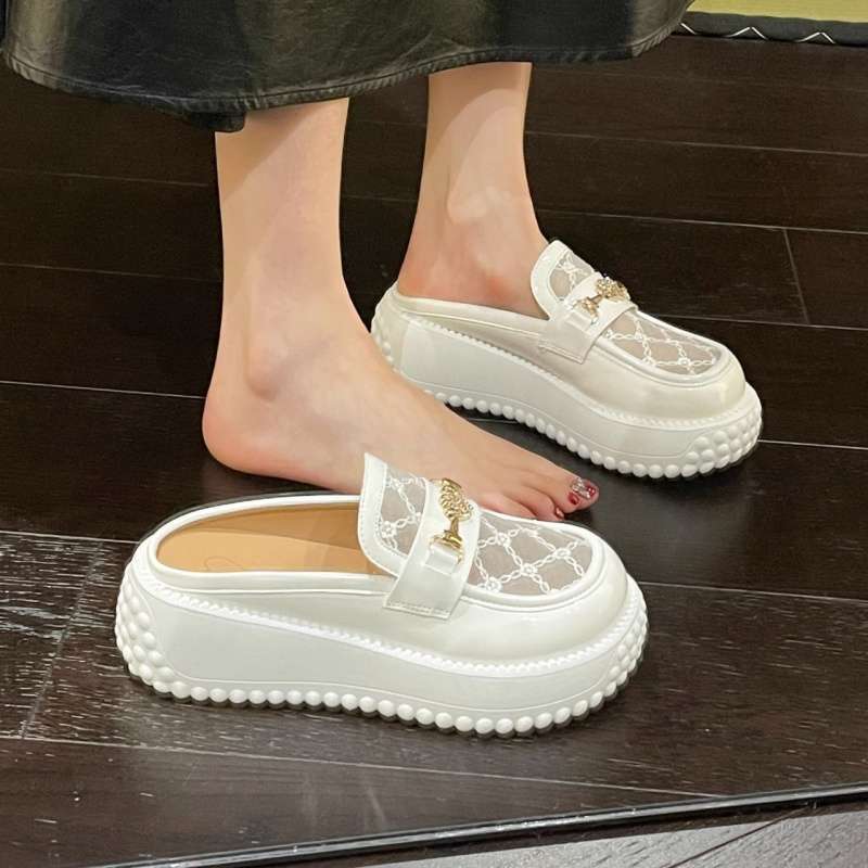 Baotou half slippers women's 2025 summer new popular versatile fashion outer wear popular Mueller shoes platform women's shoes