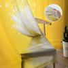 Perdele transparente din flori de lotus, galbene, perdele din tul pentru fereastră, pentru dormitor, bucătărie, draperii din voal