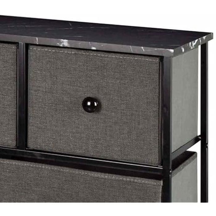Commode - AKTIVE - Polyvalente - 100x30x100 Cm - 9 Tiroirs - Métal Gris