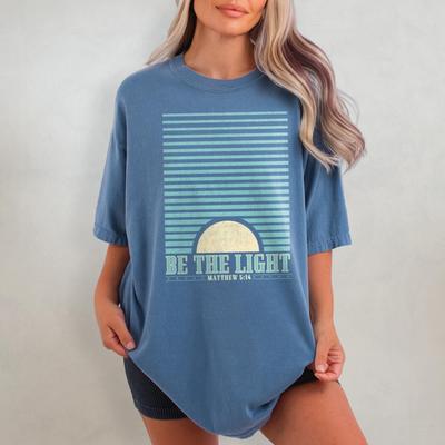Be The Light Shirt, Christianity Comfort Colors T-Shirt, Retro Christian Graphic Tee, Matthew 5:14 Bible Scriptural Shirt, Jesus Quote Shirt