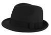 GEMVIE Felt Fedora with Perfect for Outdoor and Black Men's Hat, Brim, Travel, Formal, Soft, Casual,