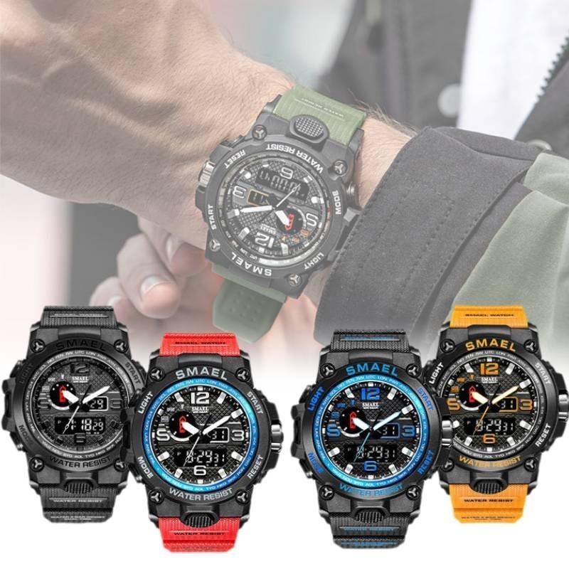 Rugged Smael Men's Military Watch Luminous Alarm Sport Wristwatch Durable 50m Waterproof