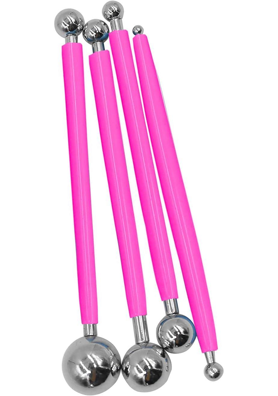 

8-Head Stainless Steel Fondant Carving Tool Set - 4 Pieces