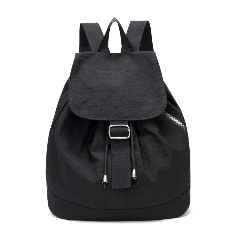 College Style Student School Bag Women Solid Color Backpack Nylon Backpack Men's Outdoor Sports Bag