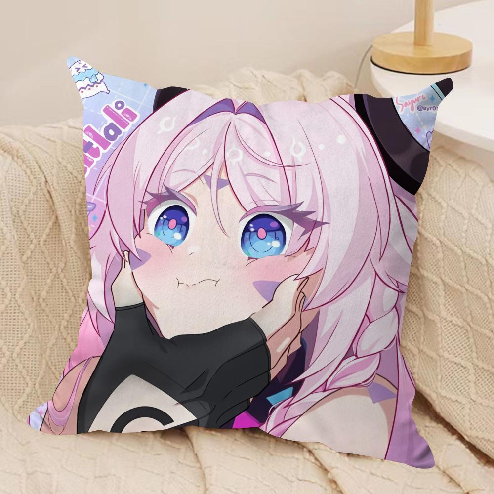 Genshin Impact Citlali Sexy Cushion Cover Silky Short Plush Invisible Zipper Dustproof Sofa Pillow Case for Home Decor