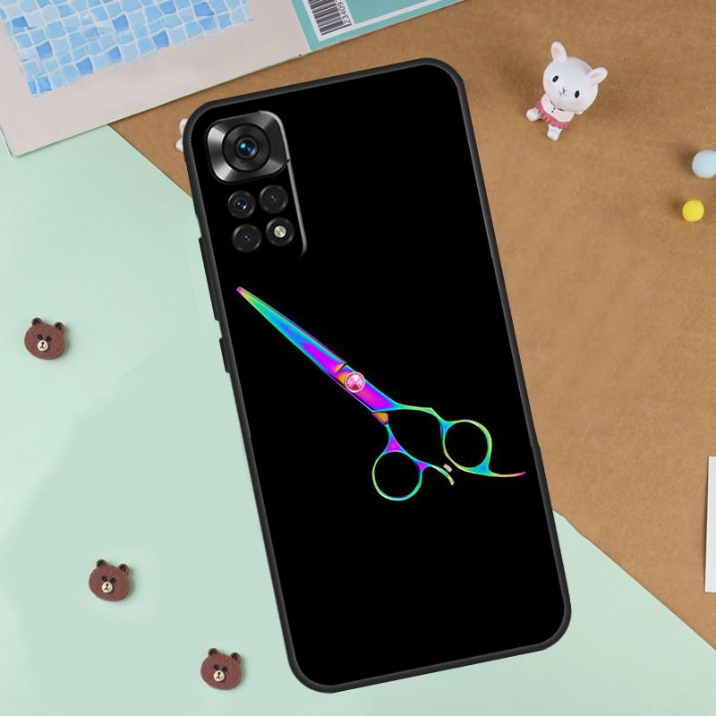 Hair Stylist Scissors Brush Switch Case For Xiaomi Redmi 14C 10C 12C 13C Cover For Redmi Note 14 Pro 13 9 10 11 12 10S 11S 12S