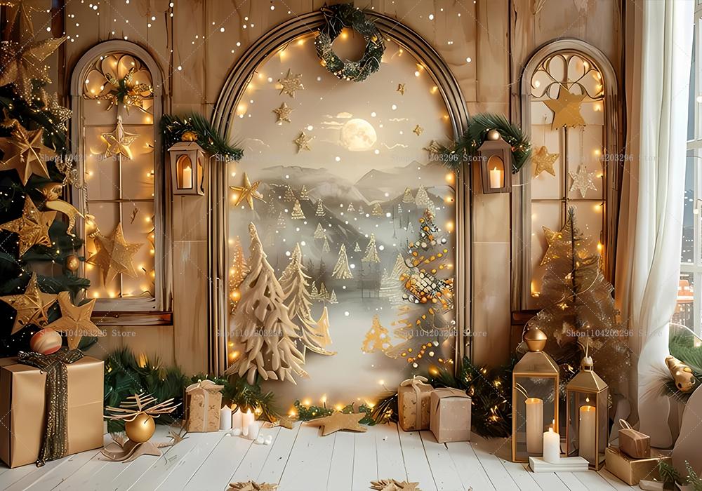 Fotogrāfijas fons Ziemas Ziemassvētki Spīdums Mēness