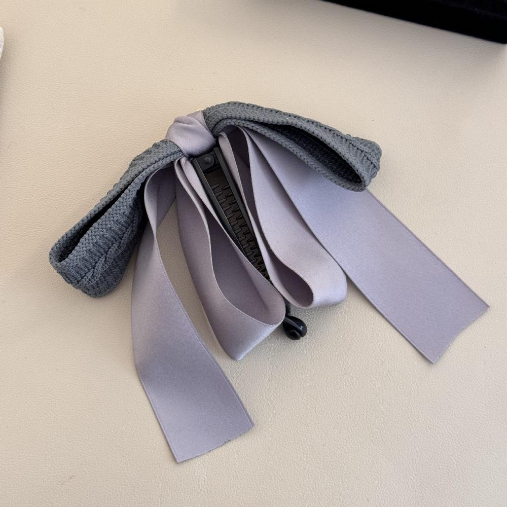 Large Size Bowknot Ribbon Hair Clip Fabric Hairpin Creative Vertical Clip  Female