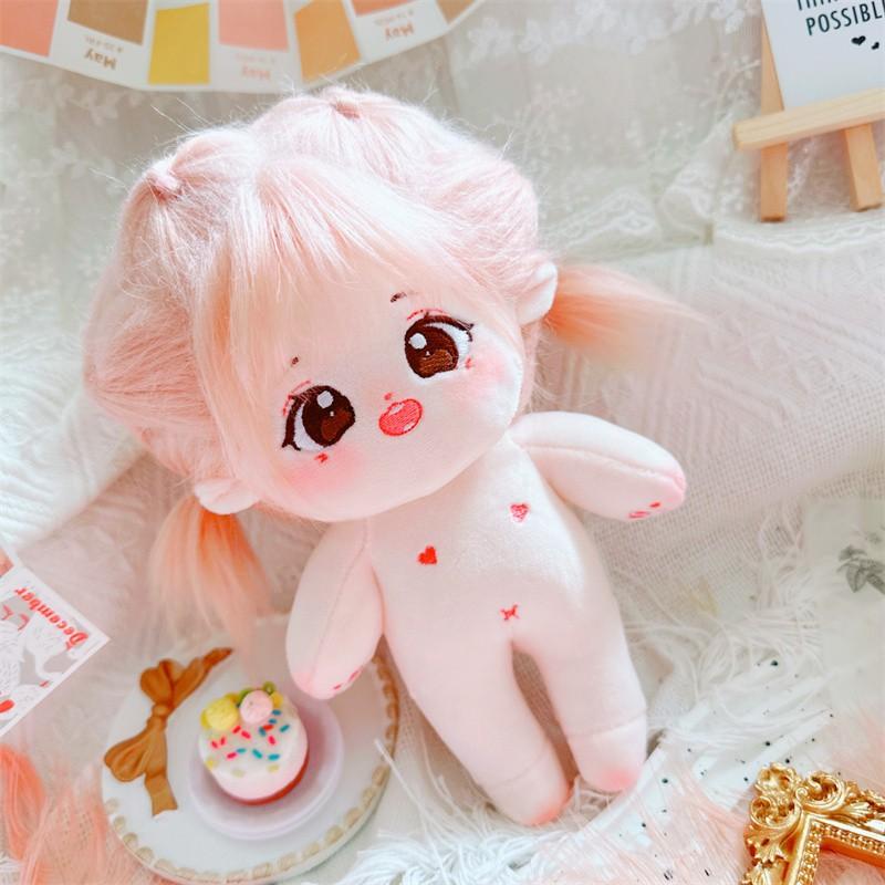20cm Kawaii Plush Cotton Doll Idol Stuffed Super Star Figure Dolls No Attribute Curly Hair Crying Doll Can Change Clothes Gift
