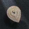 Fashion Teardrop Crystal Ring Temperament Shiny Opening Adjustable Ring Women's Ring Hand Jewelry
