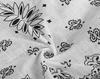 Trifong Bandana White Paisley Adult Bandana Men's Handkerchief Stylish 100% Cotton Paisley Pattern Unisex Large 55cm X 55cm White