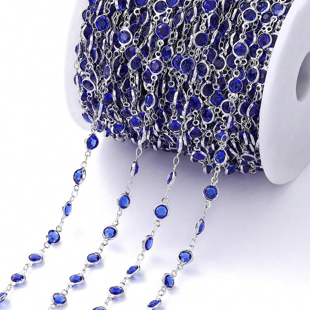 6mm  Crystal Cubic Zirconia Beads Jewelry Chain For Making Necklaces Bracelets DIY Craft