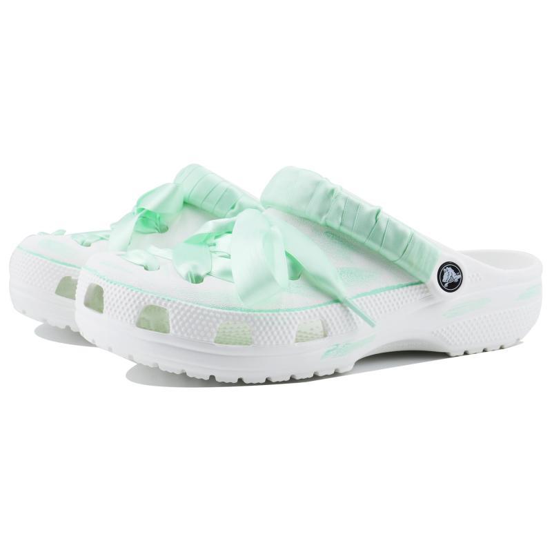 Crocs Classic Clog SDS Green Bubble Home Casual Clogs for Men and Women in White