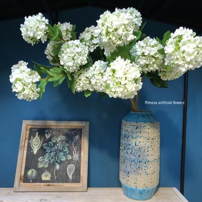 Fiore Artificiale Ortensia di Seta a Tre Teste per Matrimonio e Decorazione della Casa