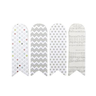 80 Adhesive Bookmarks - White with Patterns