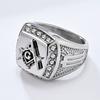Retro Hip-Hop Freimaurer Titanstahl Ringe Ring Herren Persönlichkeit Dominant Bruderschaft Schmuck