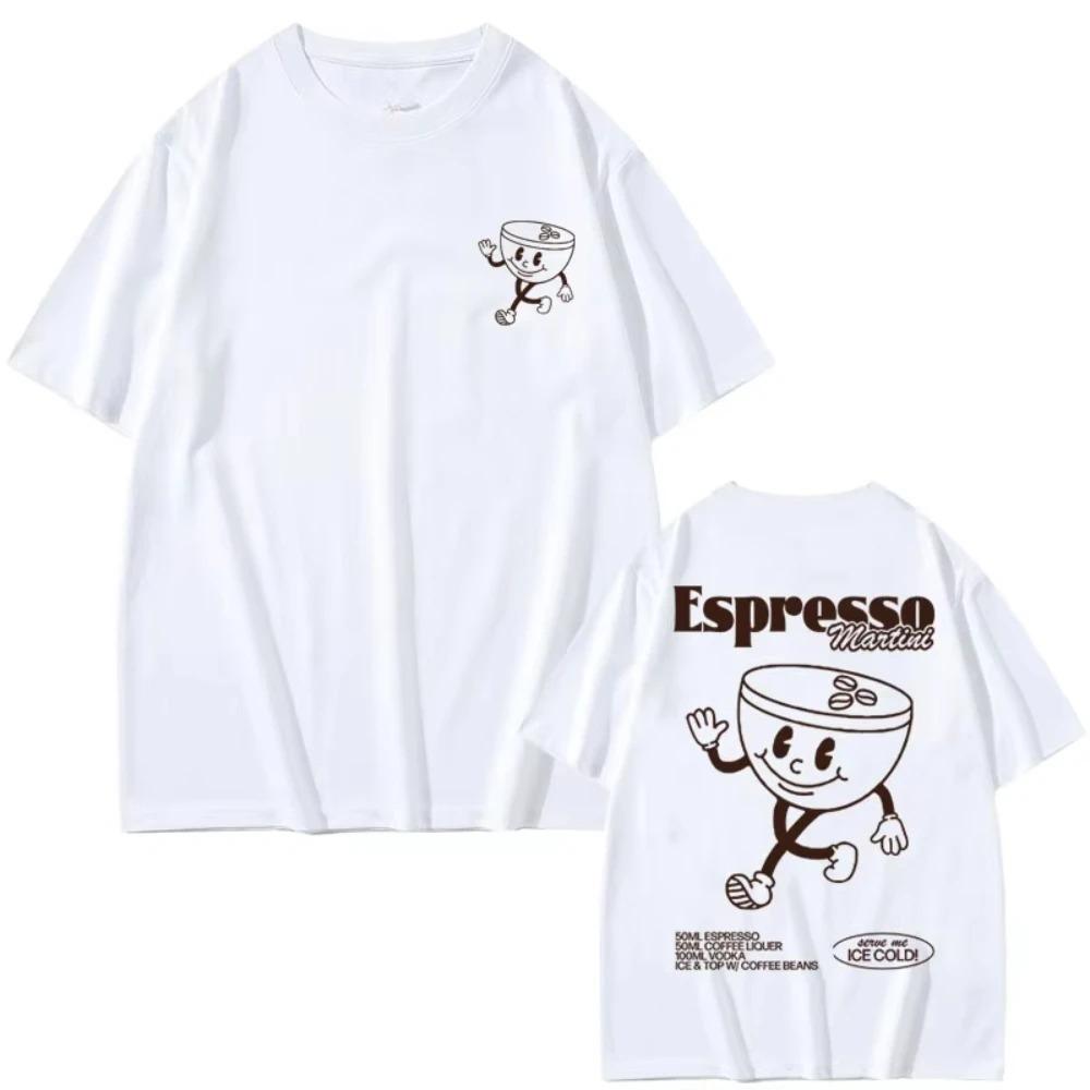 

Funny Espresso Martini Cocktail Graphic T Shirts Unisex Vintage Cartoon Oversized Tshirts Unisex Women Casual Loose Cotton Tshirts S