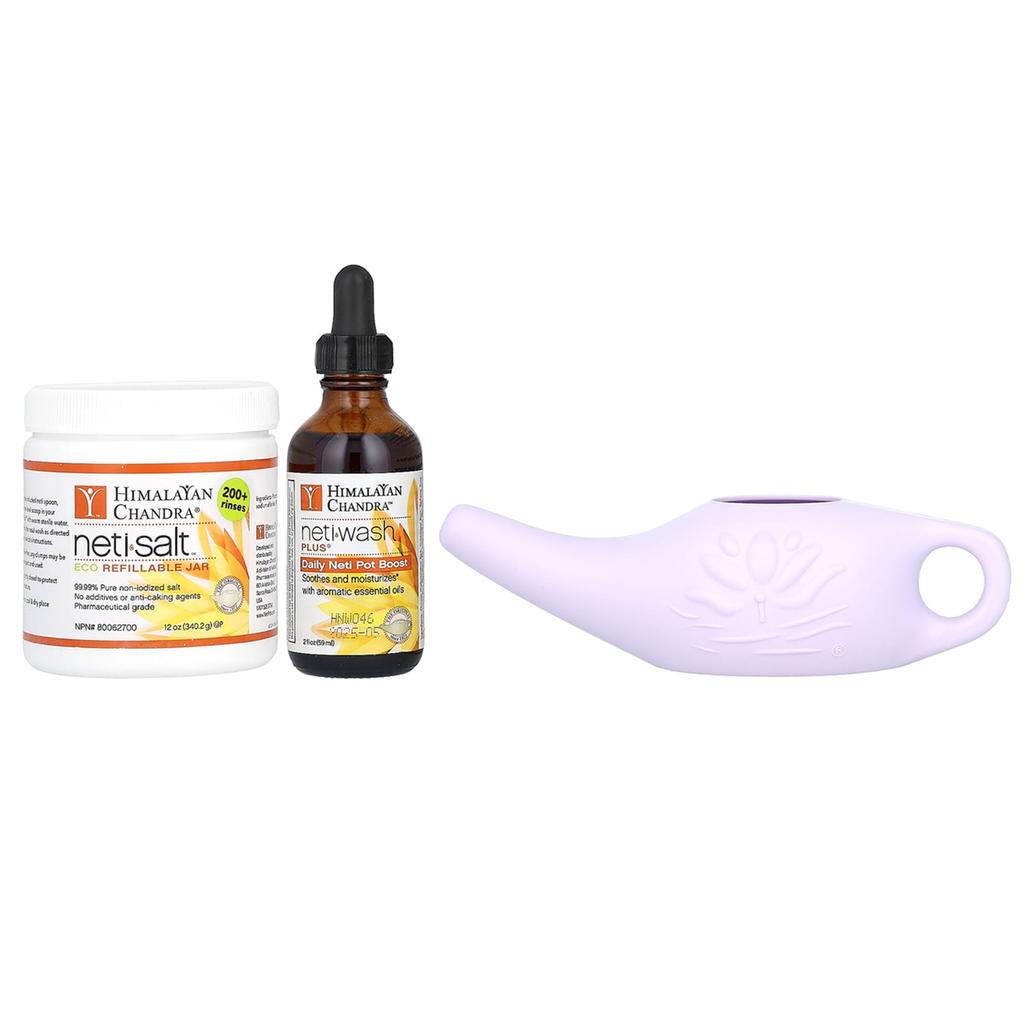 Neti Pot, Eco-Friendly Sinus Cleansing System, 3-piece Kit