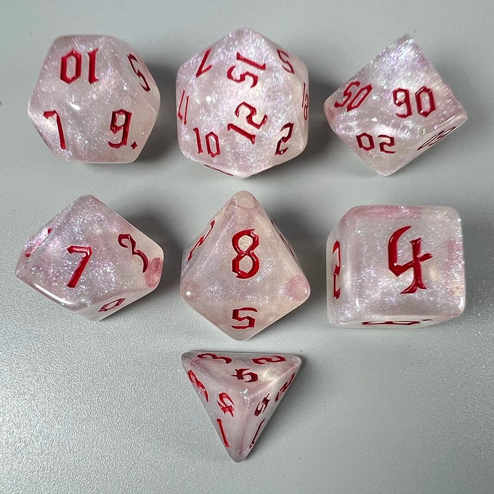 7Pcs/Set 7-Die Polyhedral Dice Acrylic Game Dice New DND Dice  For TRPG DND