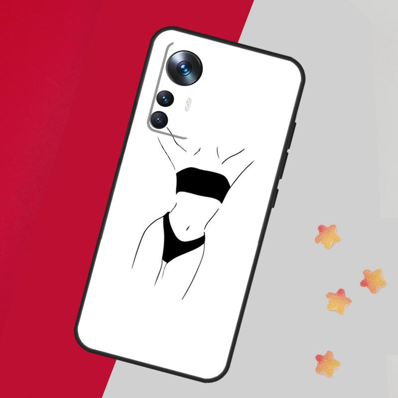 Woman Body Line Art Case For Xiaomi 15 14 13 Ultra 11T 12T 13T 14T Pro Cover For POCO X7 X6 X3 X5 F5 F6 F7 Pro