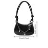 Classic Half Moon Underarm Bag Elegant Y2K Shoulder Bag Casual Silver Tote Bag  Shopping