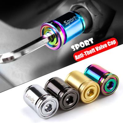 Stainless Steel Anti-theft Sport Car Tire Valve Caps Wheel Tires Tire Stem Air Cap For Car Trucks Motorcycle Bicycle