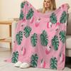 Seasonal Tropical Fruit Print Flannel Fleece Blanket: Soft, Warm, Comfy, Machine Washable, Vibrant, for Home Lounge & Office Napping