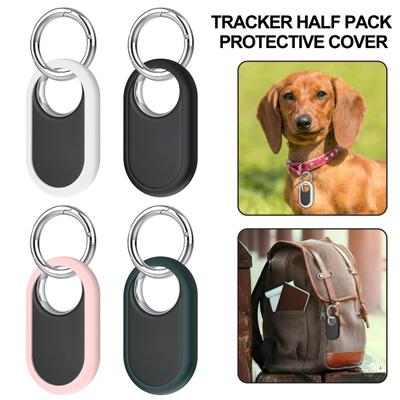 Funda protectora para rastreador de mascotas, duradera, resistente a los arañazos, cubierta de silicona con llavero para SmartTag2